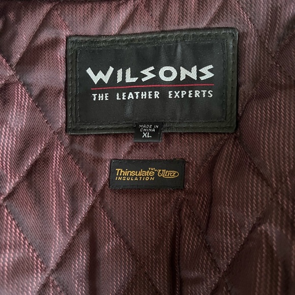 Wilsons Soft Leather Mens Motorcycle Jacket Sz XL Zip Out Thinsulate Ultra Liner - Picture 9 of 16